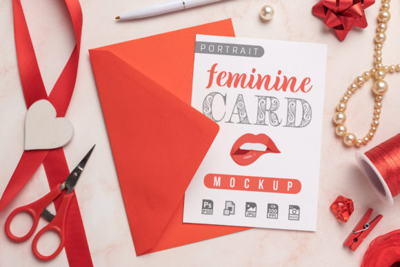 Download Feminine Card and Envelope Mockup - Car Collection