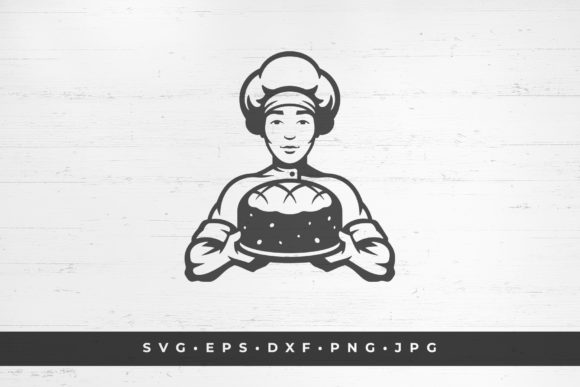 Download Man Baker Chef with Pie Silhouette - Silhouette Collection