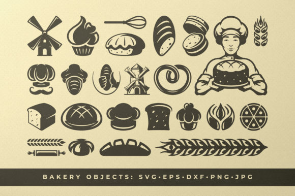 Download Bakery and Pastry Food Silhouettes - Silhouette Collection