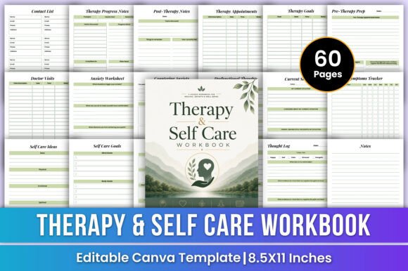 Download Therapy &amp; Self Care Workbook | Canva Kdp - Car Collection