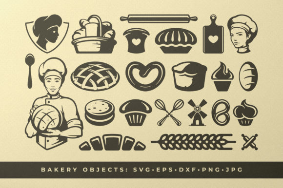 Download Bakery and Pastry Food Silhouettes - Silhouette Collection