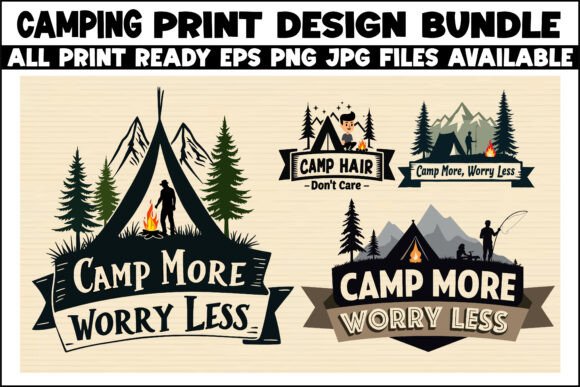 Download Camping Logo Set – Forest Silhouette out - Silhouette Collection