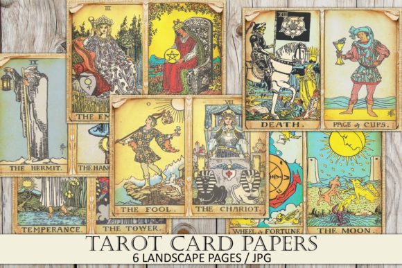 Download Antique Tarot Card Junk Journal Papers - Car Collection