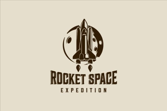 Download Rocket Space and Moon Logo Vector Design - Moon logo Collection