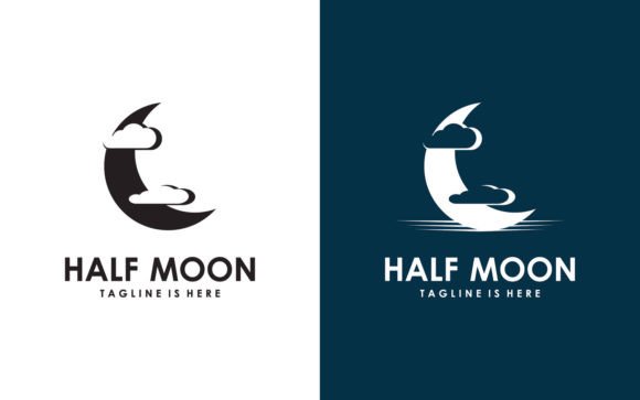 Download Moon Logo Template in Flat Style - Moon logo Collection