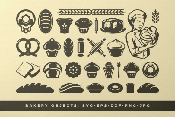 Download Bakery and Pastry Food Silhouettes - Silhouette Collection