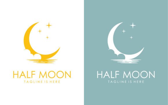 Download Moon Logo Template in Flat Style - Moon logo Collection
