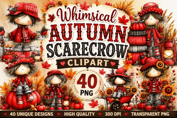 Download Whimsical Autumn Scarecrow Clipart - Car Collection