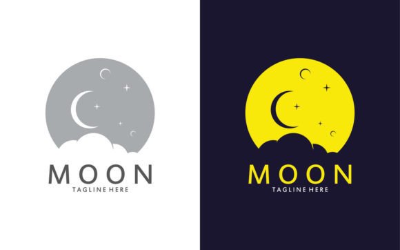 Download Moon Logo Template in Flat Style - Moon logo Collection